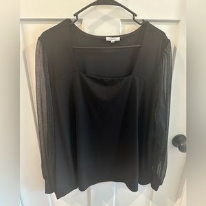 Maurices Square Neck Sheer Sleeve Top 2X